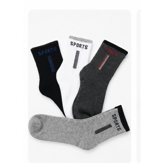 Meia Cano Médio Esportiva Masculina Feminina Algodão Confortável Respirável Casual