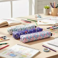 Estojo Escolar Fino Porta Lápis Personagens Stitch Gatinha Marie Homem Aranha Licenciado Infantil Material Escolar