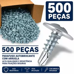 Parafusos Auto Brocante Flangeado Phillips 4,2 X 13 Alta Qualidade 500 PEÇAS