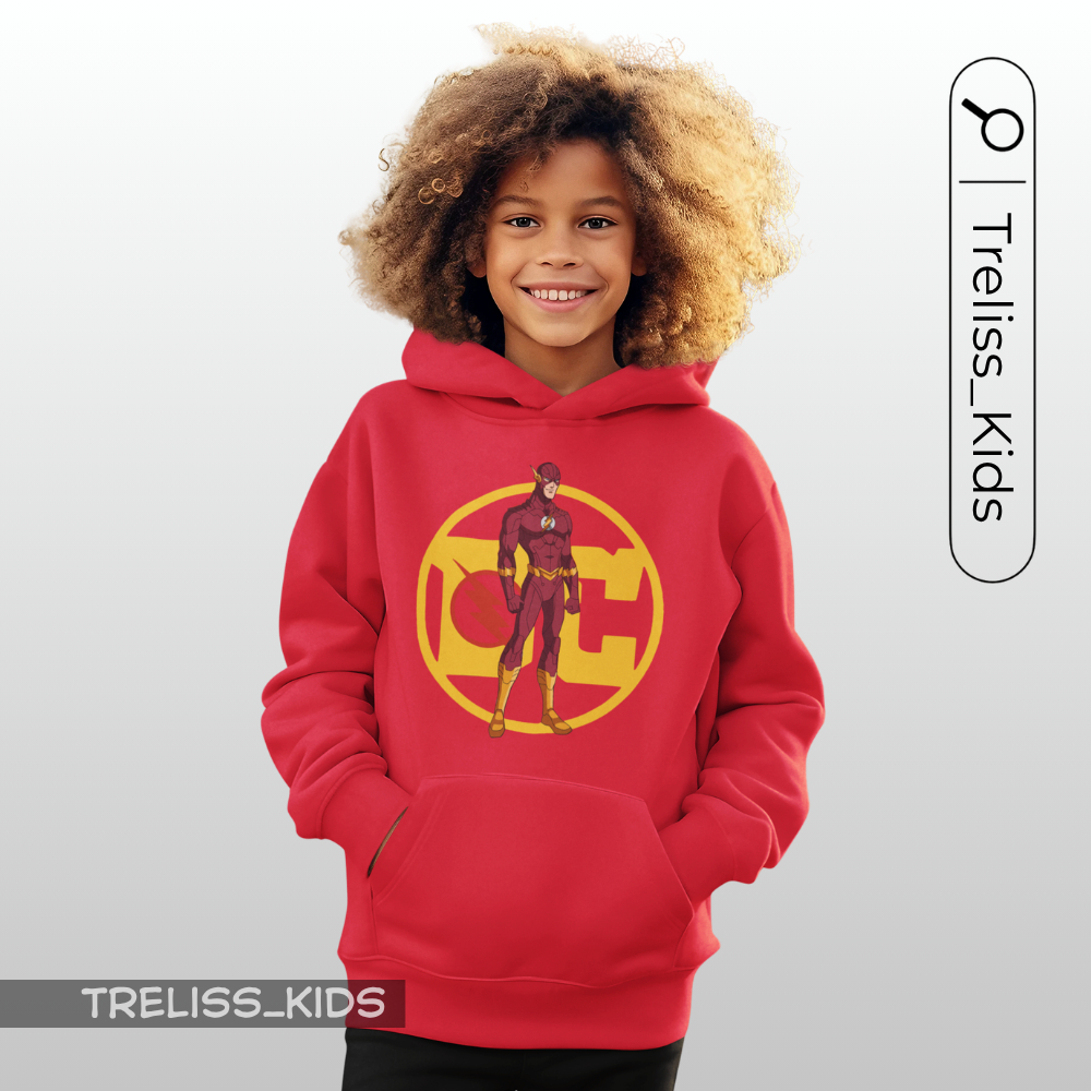 Moletom Infantil Canguru Flash Blusa Personagens Flanelado Cartoon Super Herói Raio