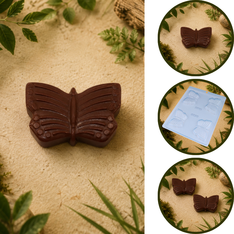 1~10 Forma Simples  Borboleta Media 9298 - (E7) em Acetato BWB Para Bombom e Doces de Chocolate Páscoa (CHOCO)