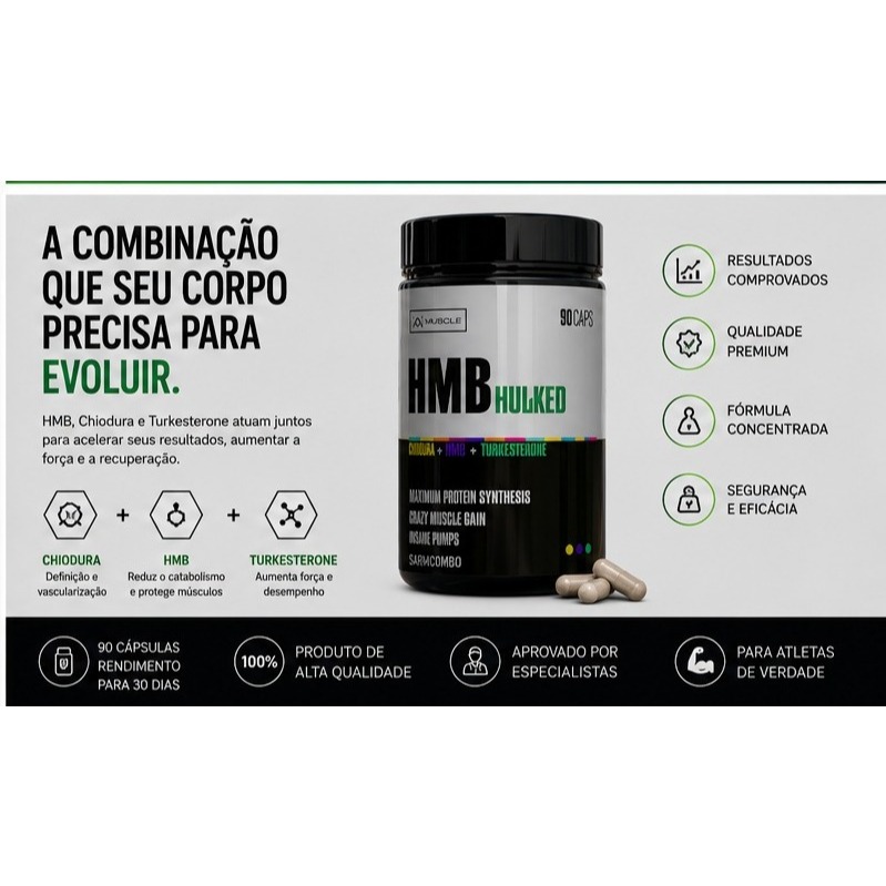Cindura HMB + Turkesterone – Suplemento para Hipertrofia e Recuperação Muscular