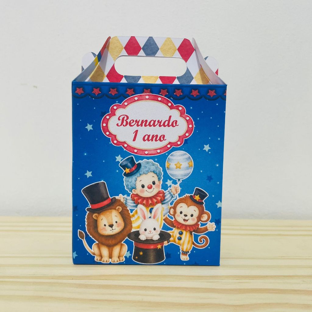 CIRCO - MALETINHA Lembrancinha Aniversário Personalizada - DESMONTADA