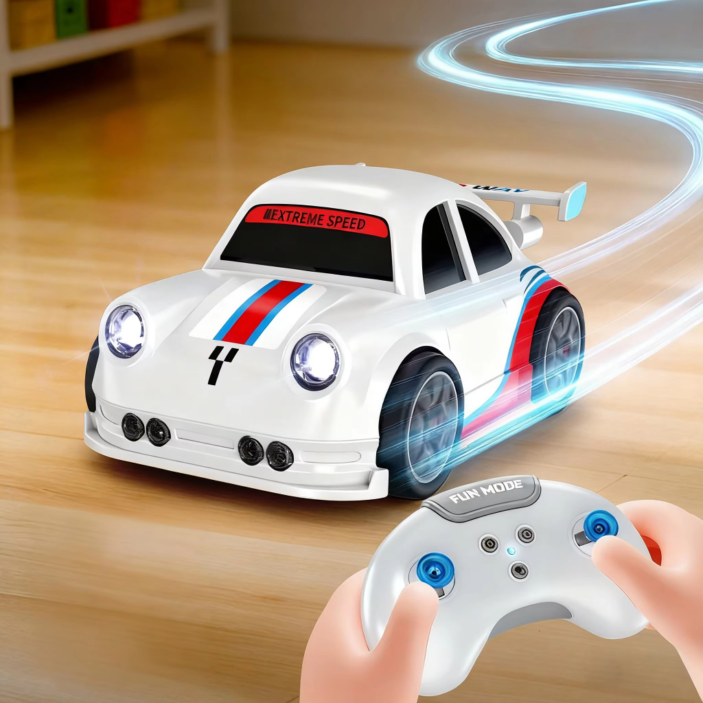 Mini Carrinho Controle Remoto RC Drift 1:64 2.4G Sensor Inteligente Luzes Sons Mesa Brinquedo Menino Presente