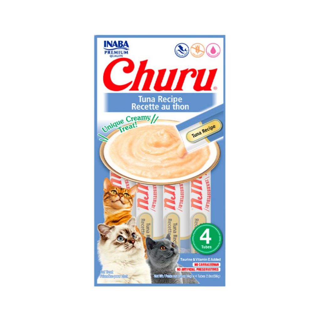 Petisco Cremoso Para Gatos Churu Sabor Atum 56g 4 Tubinhos