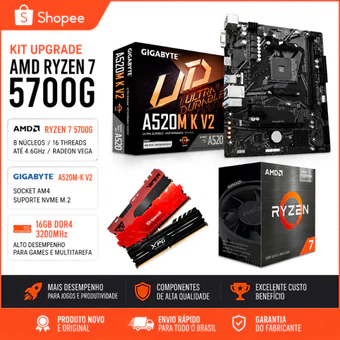 Kit Upgrade Amd Ryzen 7 5700g + A520m-k + 16gb 3200mhz