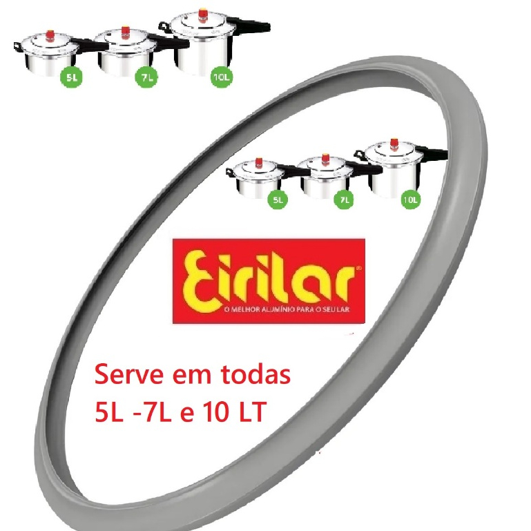 Borracha Panela De Pressão fechamento externo Eirilar 5/7/10 Lts Silicone