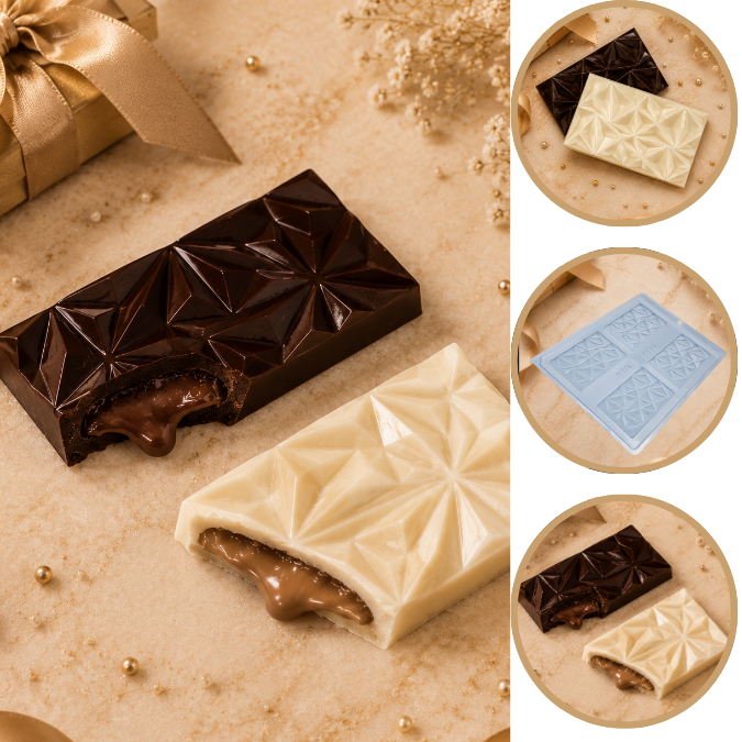 1~10 Forma Simples Barrinha Triângulo 9926 (M3) em Acetato BWB Para Bombom e Doces (CHOCO)