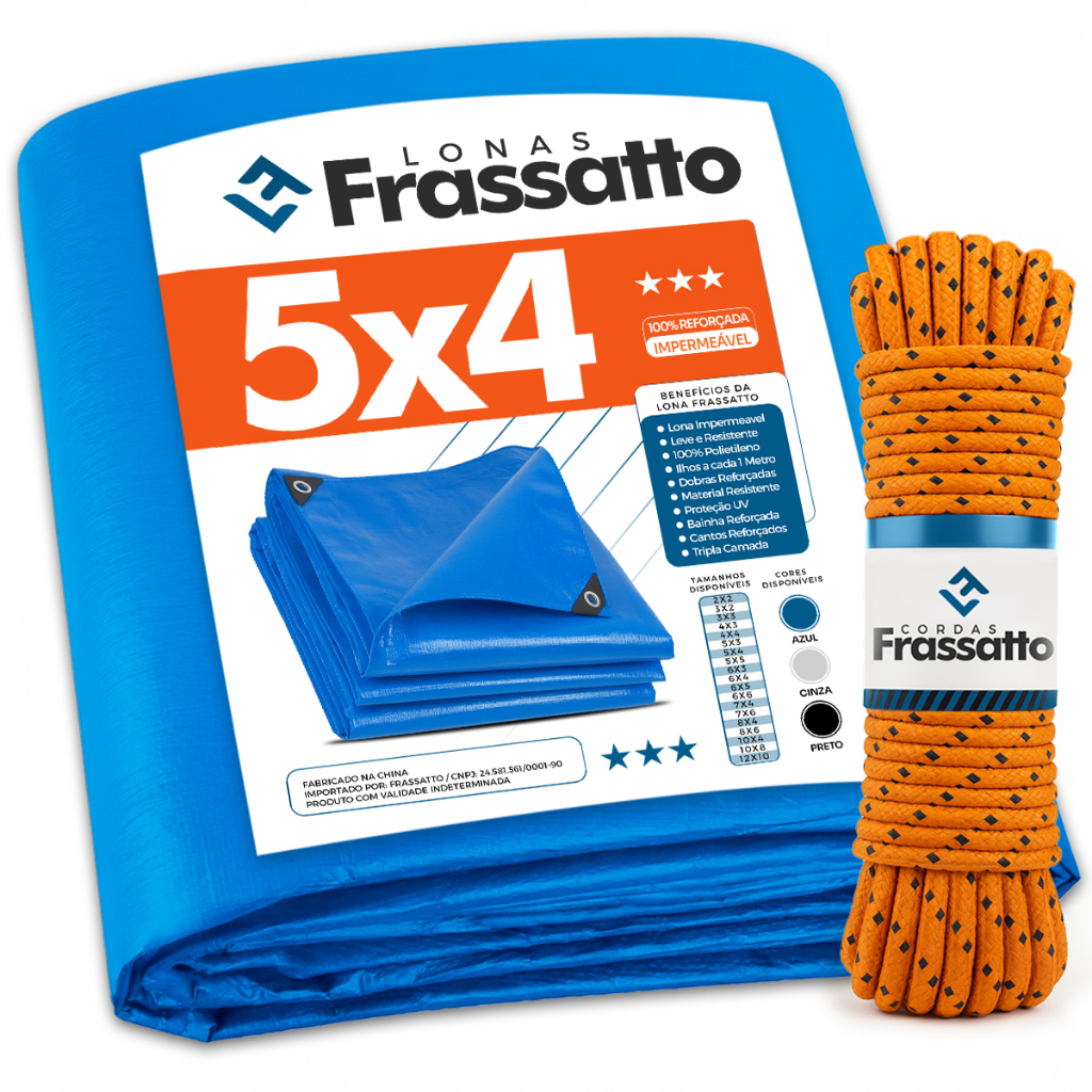 Lona Impermeavel 5x4 ou 4x5 Cinza Reforçada Multiuso Piscina Proteção Uv Com Ilh