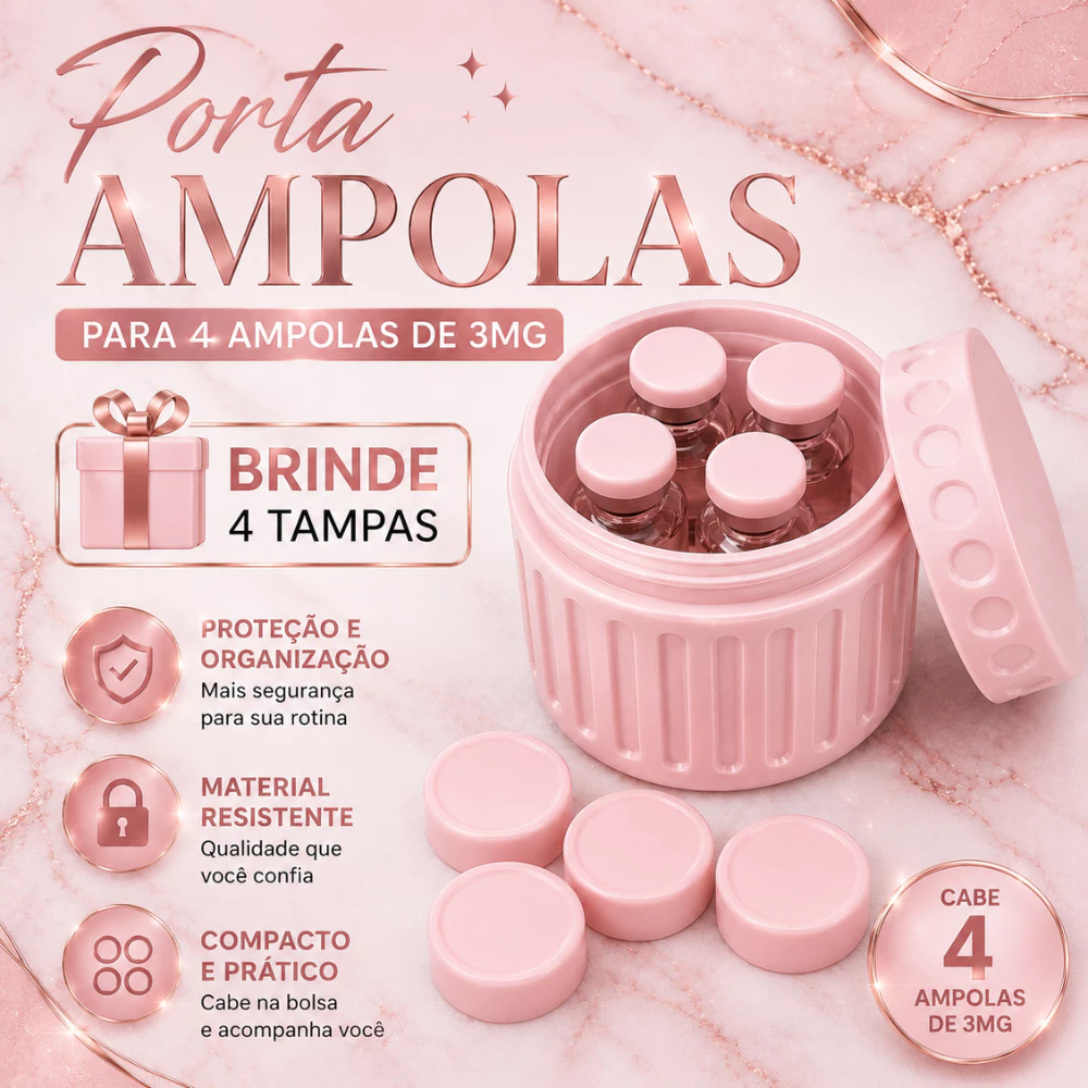 Porta Ampolas 3ml Estojo Organizador | Caixa Armazenamento 4 unidades + 4 tampas de brinde — imagem 1