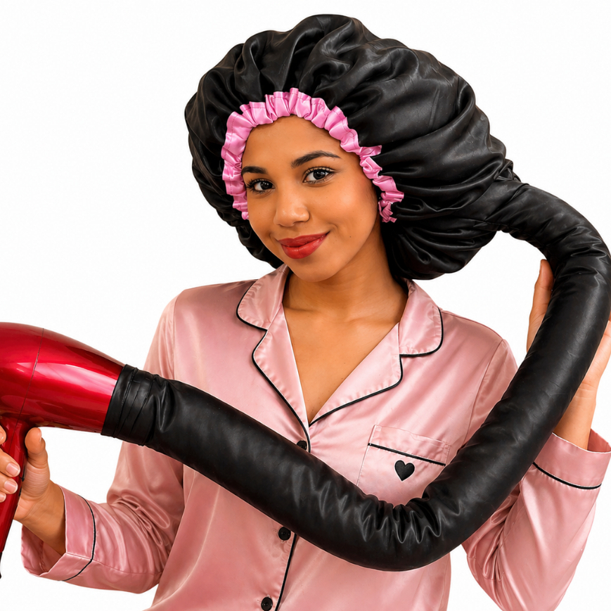 Touca Difusora de cetim/Toca Difusora de Cetim Secadora - seca cabelo - com Regulador  Anny Beleza