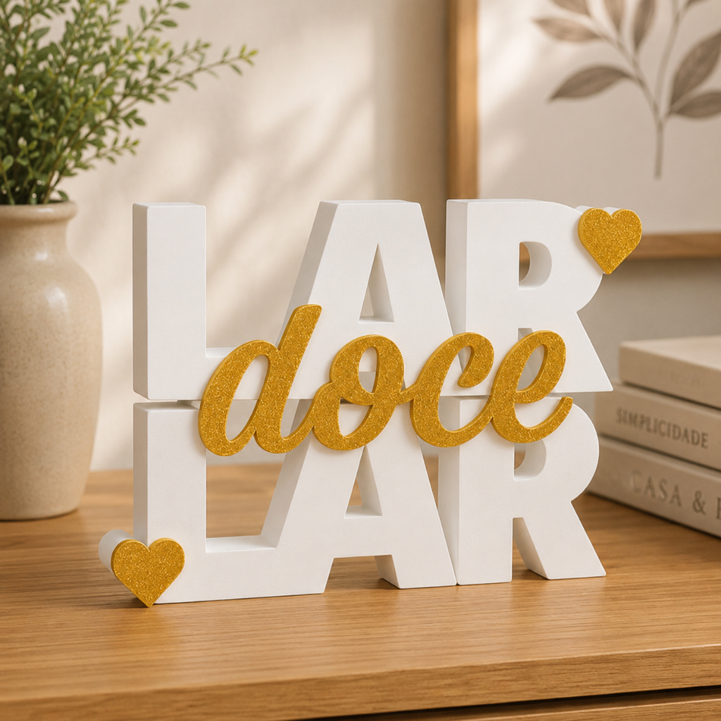 Letreiro Decorativo Lar Doce Lar Moderno para Sala Quarto Escritório Ideal para Decoração de Casa e Presente moderno