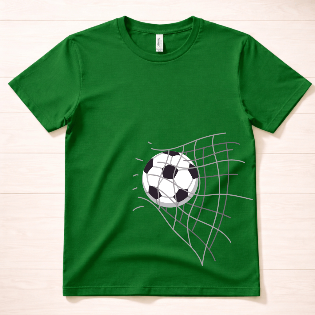 Camiseta Infantil Futebol Menino Bola Rede Camisa Estampada 100% Algodão Confortável Fabricação Própia
