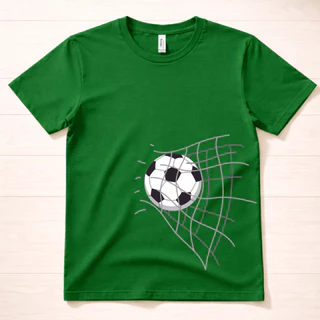 Camiseta Infantil Futebol Menino Bola Rede Camisa Estampada 100% Algodão Confortável Fabricação Próp