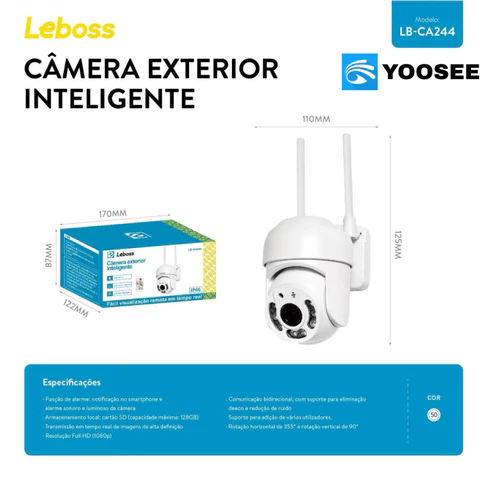 Câmera IP Knup Full HD 1080p Yoosee Externa Wi-Fi LB-CA244 Original