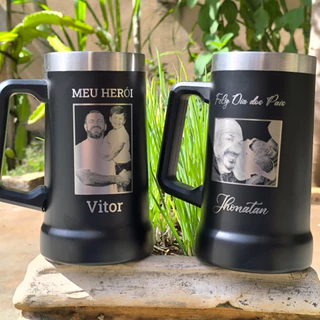 Copo Térmico pai , Caneca ou Garrafa 500ml/709ml vários tamanhos Personalizado com Sua Foto a Laser