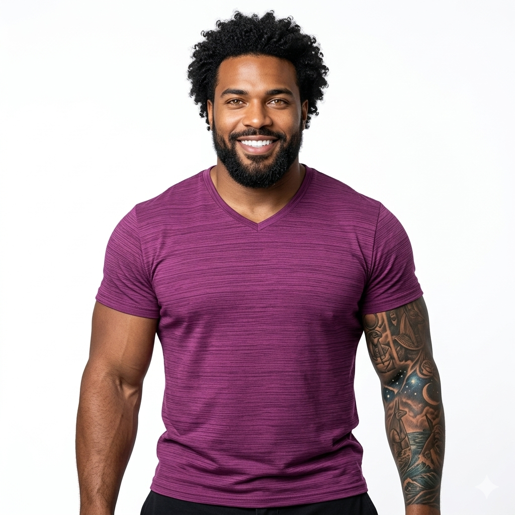 Camiseta Manga Curta Slim Fit Rayon Big Gola V