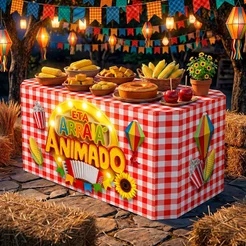 Capa De Mesa Festa Junina Em Tecido Sublimado Decorativas Veste Fácil – MSA-141