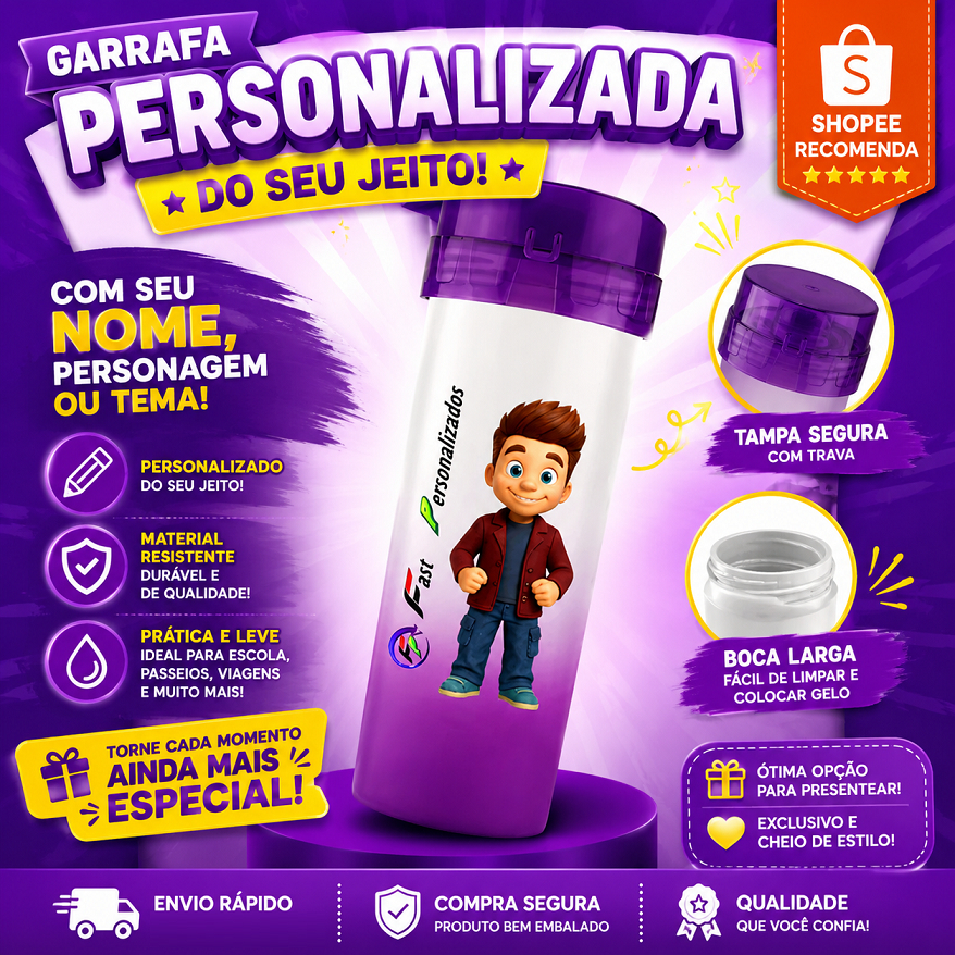 15 Garrafas Aquabio 500ml Jateadas com Degradê Personalizado