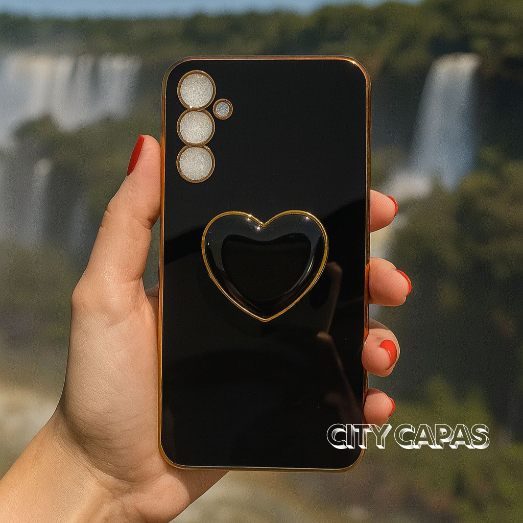 City Capas - Capinha com Suporte Coração A05 A15 A25 A35 A55 A04 A14 A24 A34 A54 M14 M34 M54 F34 F54