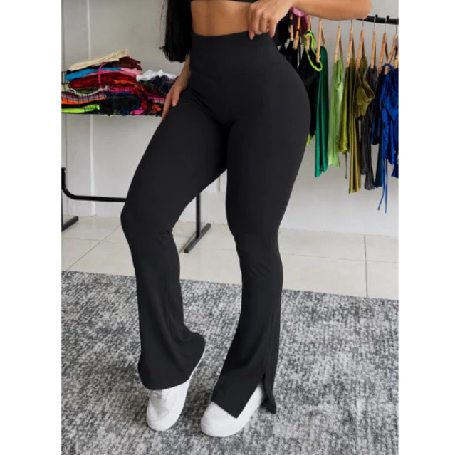 Calça Flare Fitness Feminina ACADEMIA em Suplex Cintura Alta yoga e ginastica — imagem 1
