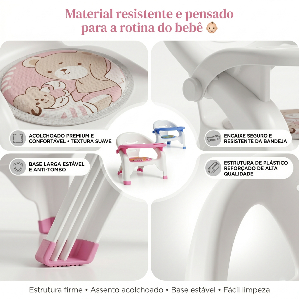 Cadeira de Alimentação Infantil Menino Menina Refeição Bebê · foto 2