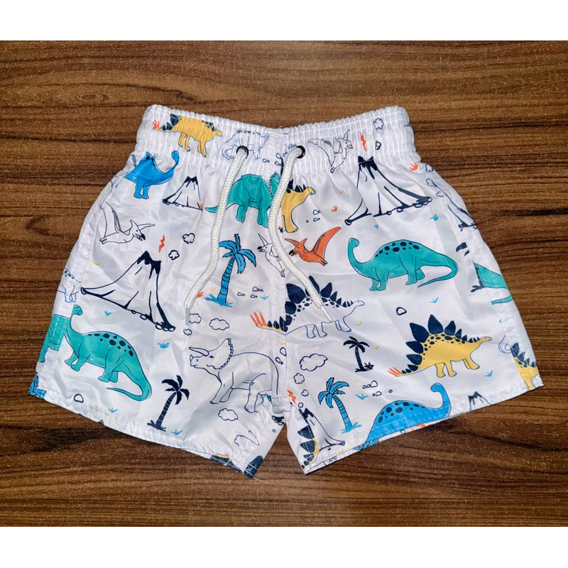 Short Tactel Grosso Premium Estampas Variadas Tamanhos 1 a 12 anos Praia Piscina Verão Dinossauro Folhagem Coqueiro.