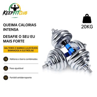 Kit Anilhas Halteres Barra Completo Na Maleta Dumbbell 20kg