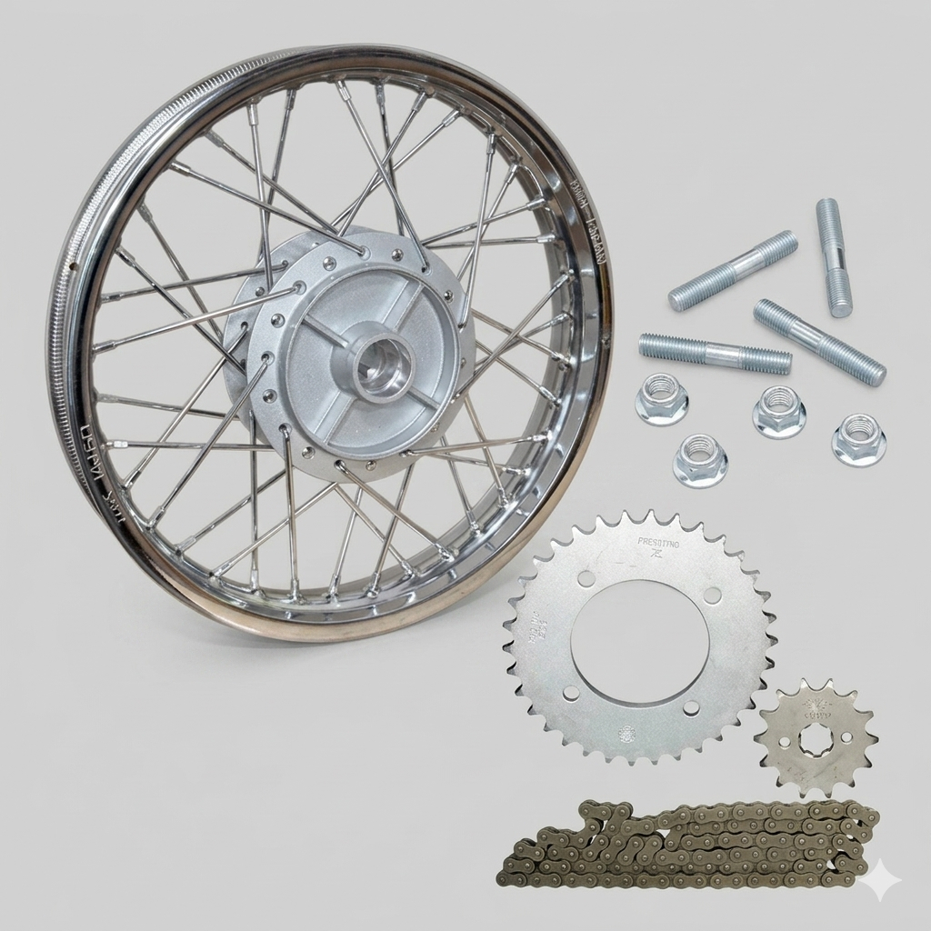 Roda Traseira Honda Biz 125 + Kit Prisioneiro + Kit Ralação