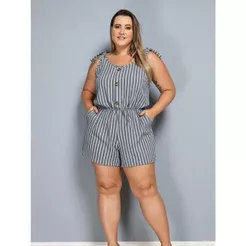 Macaquinho Plus Size Feminino Macaçao verao GG G1 G2