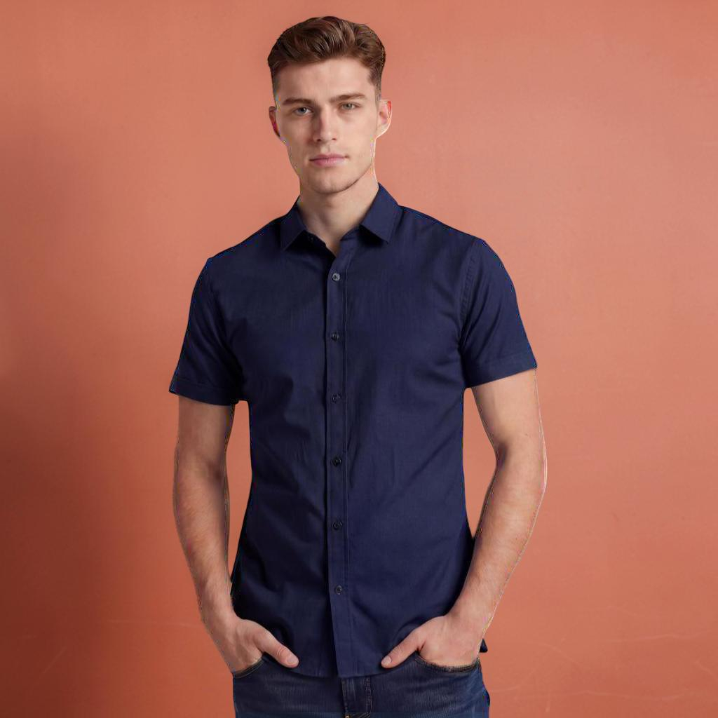 Camisa Masculina Manga Curta Tricoline - Estilo Clean para o Dia a Dia | Kali Empreendimentos