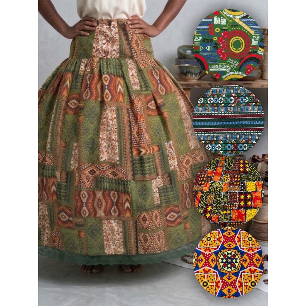Saia Estampada Oxford Umbanda Candomblé