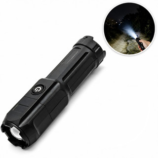 Lanterna Tática Potente Recarregável USB Led Luz Forte Com Zoom Direcional Resistente A Água