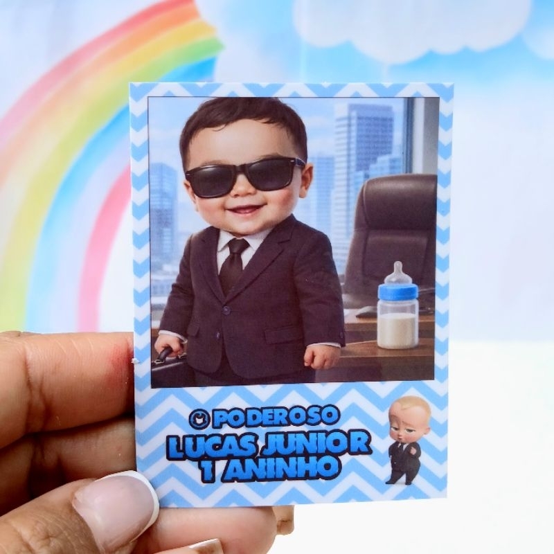 Imã de Geladeira Personalizado Lembrancinha Festa Infantil Foto Tema Poderoso Chefinho Aniversário