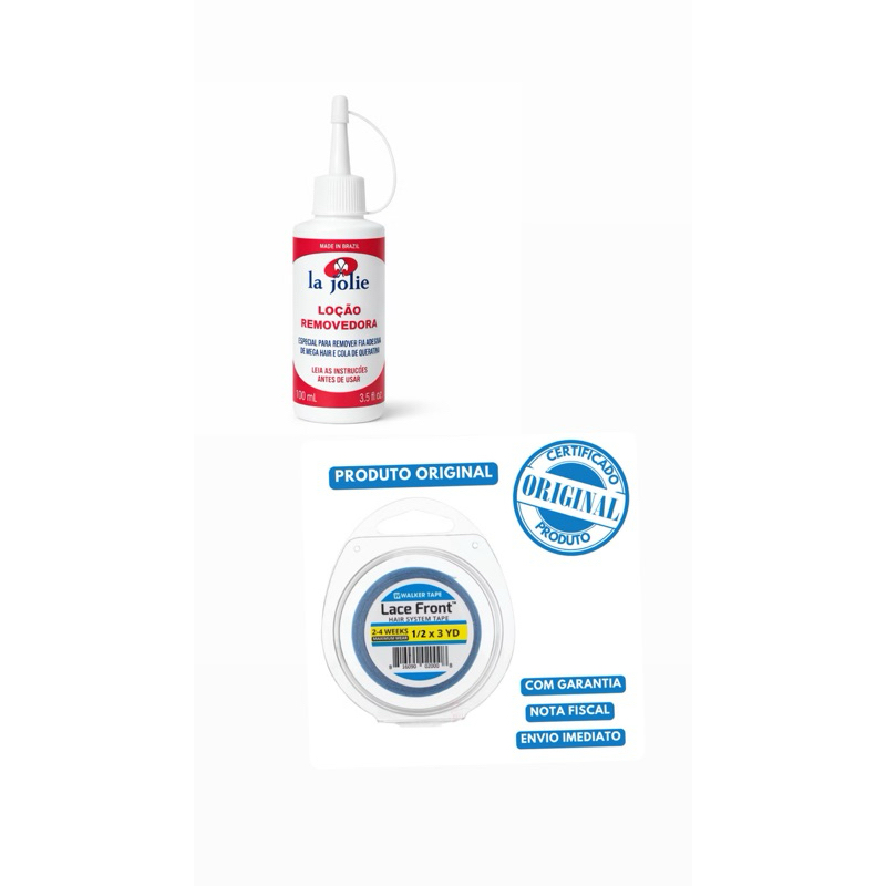 kit Fita Adesiva Azul 3 Metros Para Prótese Capilar e lace e Removedor de cabelo mega hair de fita