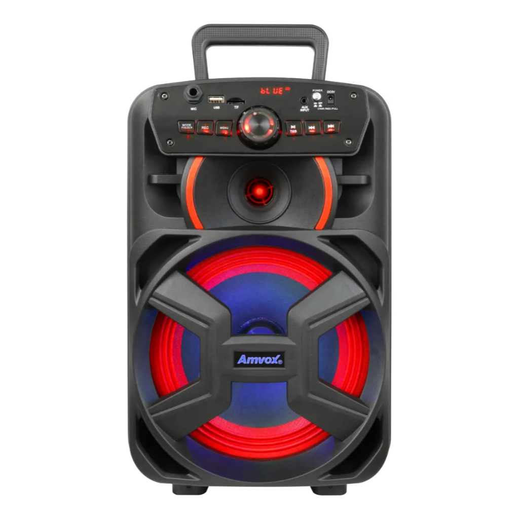 Caixa De Som Amplificada Amvox Aca 221 Bluetooth Woofer 8 Cor Preto barata