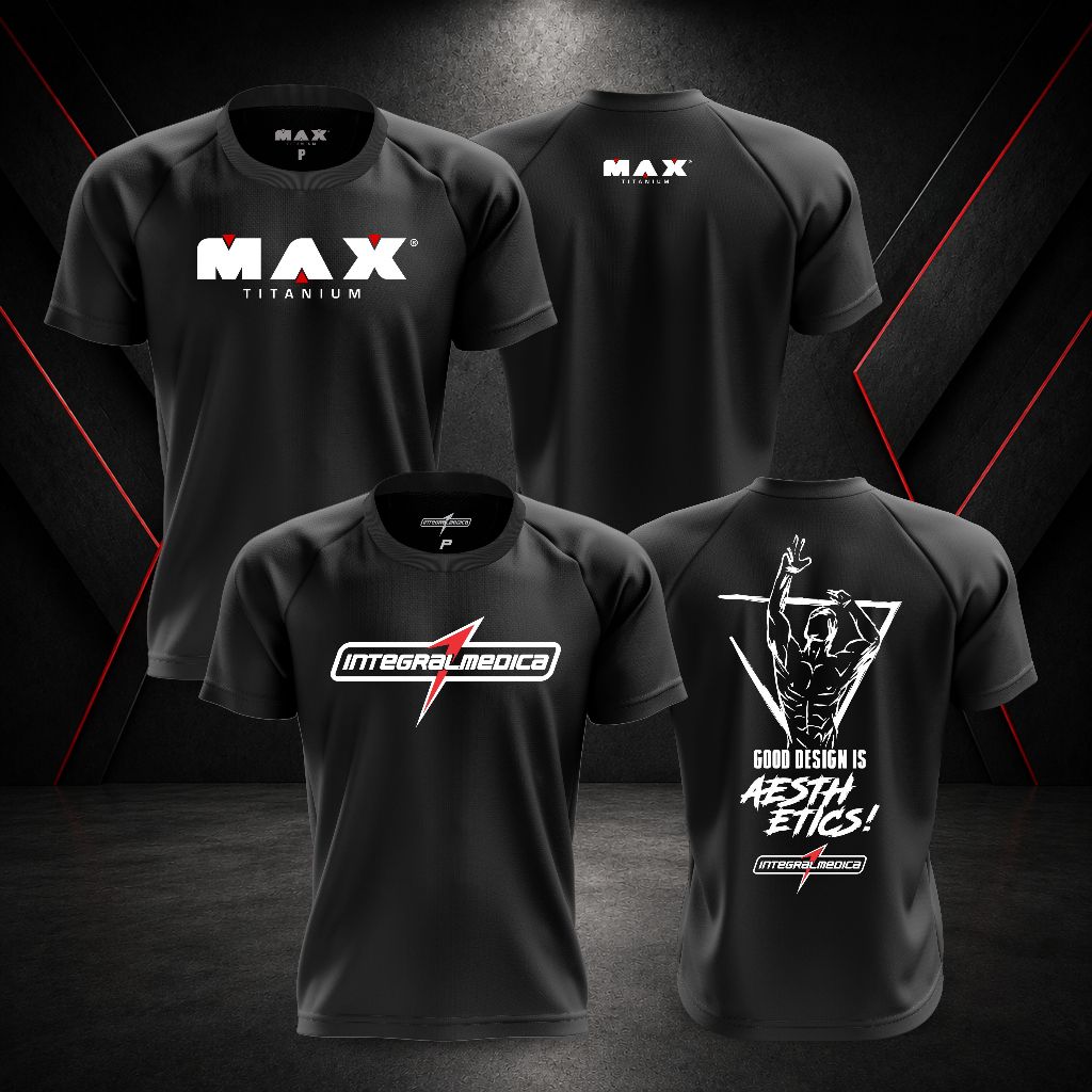 Kit 2 Camisas Dry Fit - Integralmedica, Darkness, Max Titanium - Academia