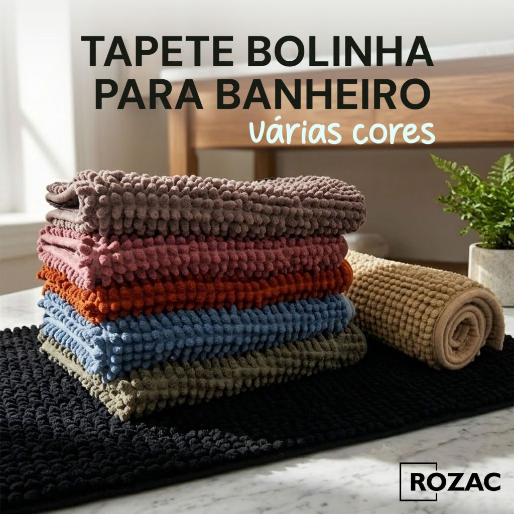 Tapete Para Banheiro Microfibra Antiderrapante Bolinha Várias Cores