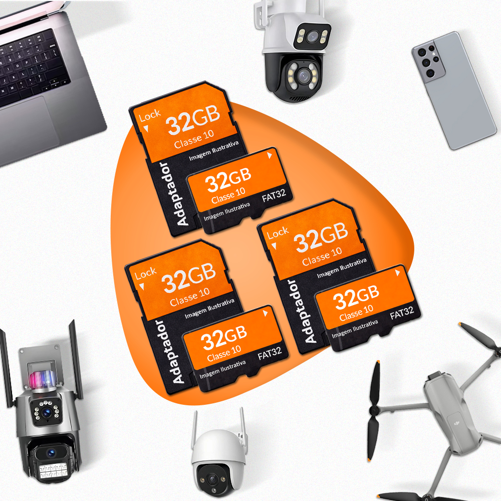 KIT 3 Cartão Memória  32gb P/ Câmera Segurança Wifi Intelbras Cartão de Memória Câmera de Segurança