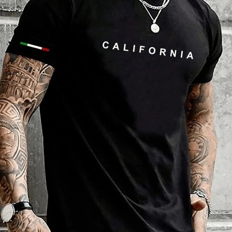Camiseta Masculina California Estampada Streetwear Urbana Algodão Unissex Casual P M G GG