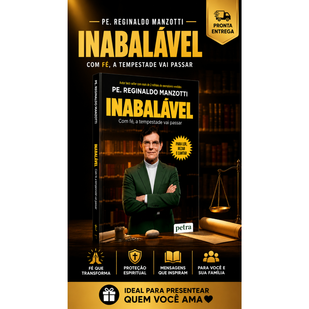 INABALÁVEL PE. REGINALDO MANZOTTI LIVRO CATÓLICO FÉ SUPERAÇÃO PETRA