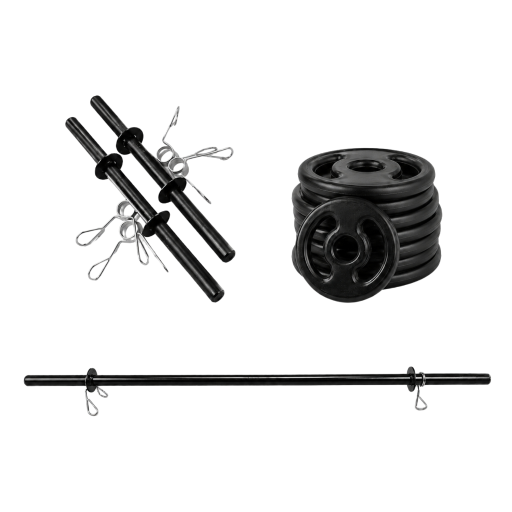 Kit Body Pump One Life Sports® – Barra + Barra de Mão + 20kg Anilhas – Musculação Funcional