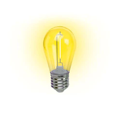 Lâmpada LED Filamento Foxlux Amarelo 1W E27 127V IP44 8,5lm Decorativa Varal Festa Jardins Kit com 4