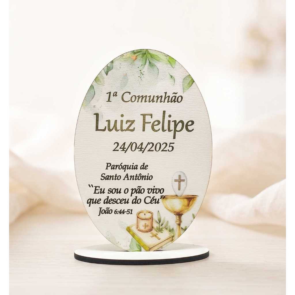 12 Lembrancinha Primeira Comunhão Em Mdf personalizado decorado