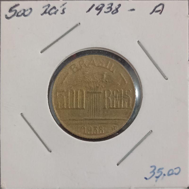 Moeda 500 Reis 1938 A