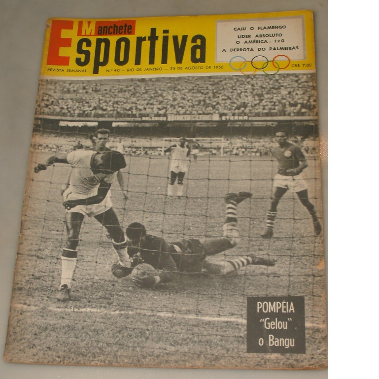 Revista Manchete esportiva Nº40 / De época 1956 / Pompéia Gelou o Bangu