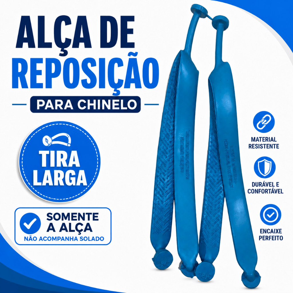 Alça Azul Claro Para Chinelo Masculino Correia Cabresto Reposição