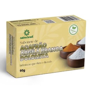Kit 3 Sabonetes Açafrão Argila Branca Dolomita 90g Clareador Natural Antiacne