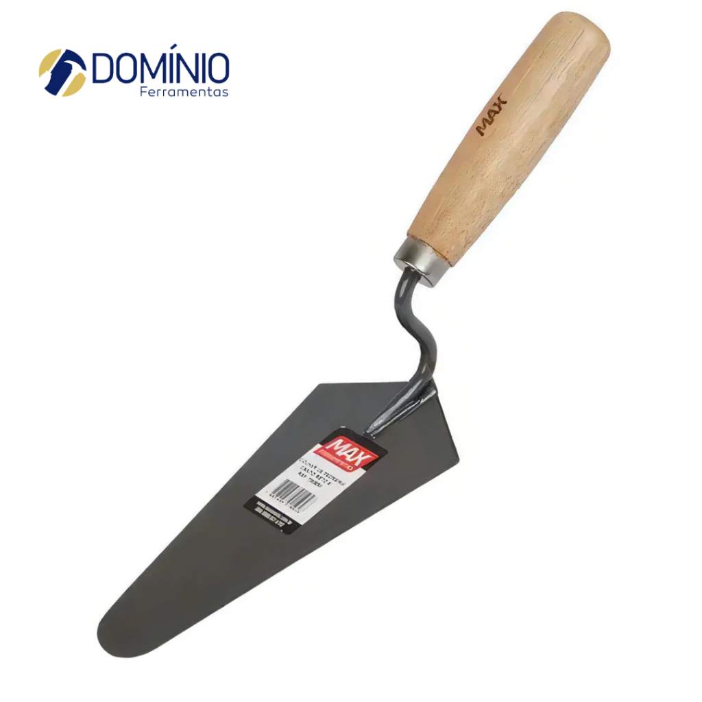Colher de Pedreiro 7'' Polegadas Canto Reto Cabo de Madeira Profissional