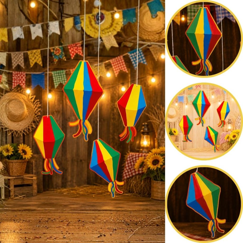 4 BALOES DECORATIVOS NOSSO ARRAIA 6028 IDEIA ( FESTA JUNINA 2026 )